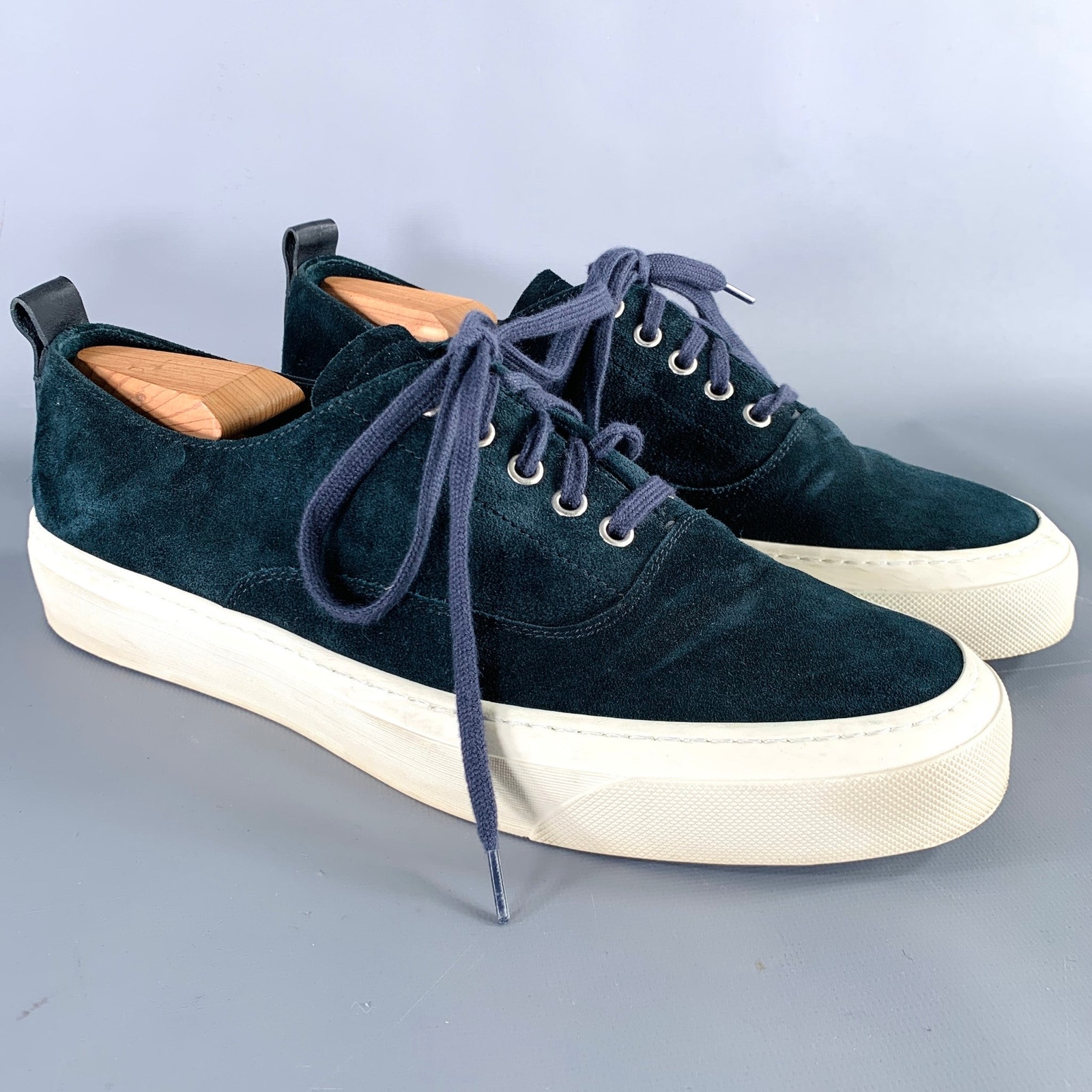 Officina Slowear Size 9 Navy Cream Suede Sneakers